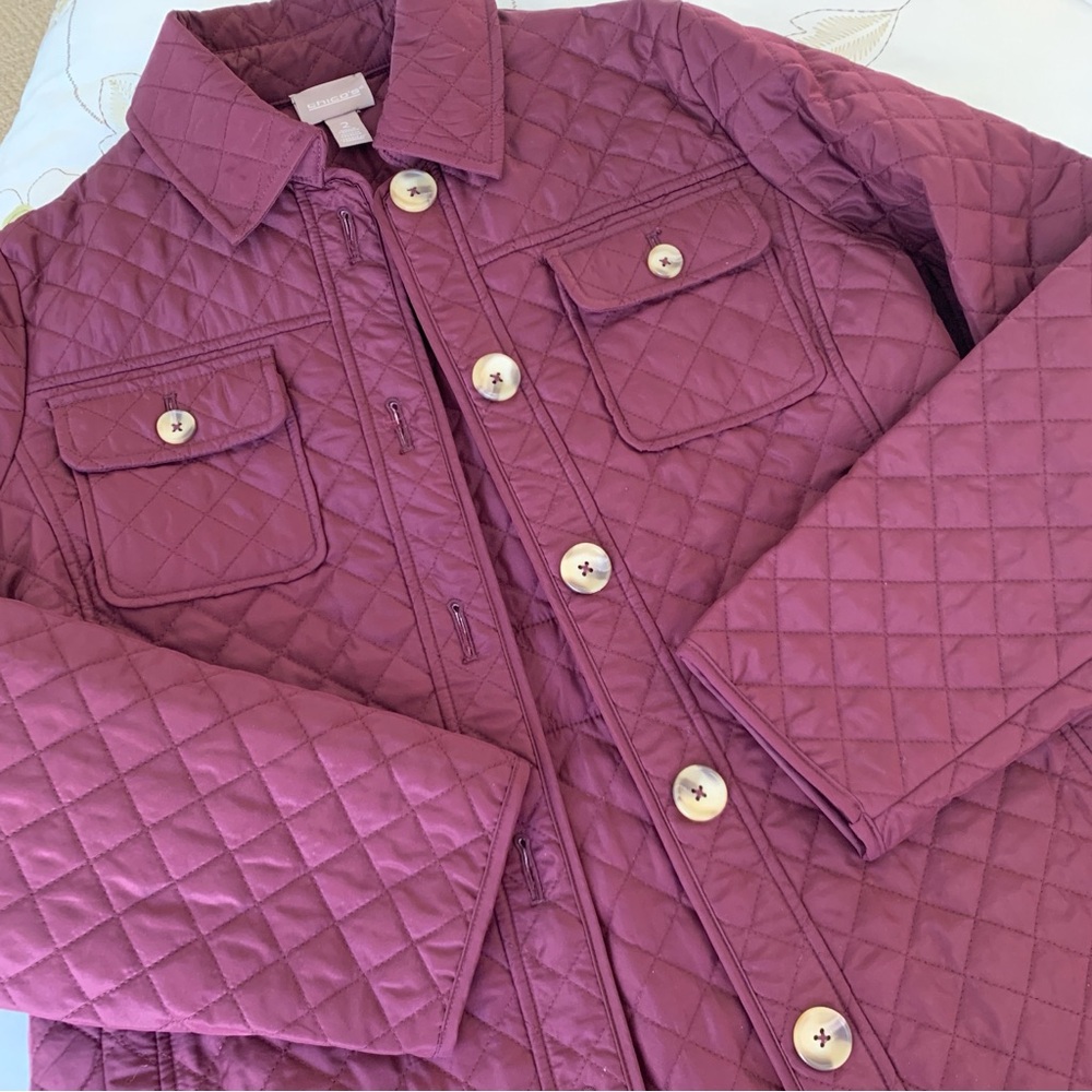 CHICO’S Quilted Barn Jacket Sz 2 (L/12)